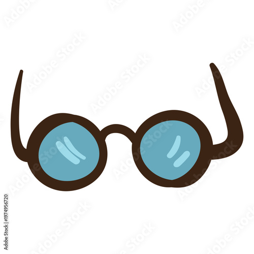 Round glasses colored doodle