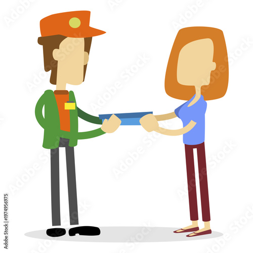 Delivery man handing delivery