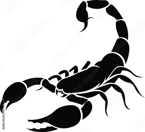 Scorpion silhouette with scorpion silhouette arachnid venomous creature poisonous wildlife isolated symbolic mythology predator survival