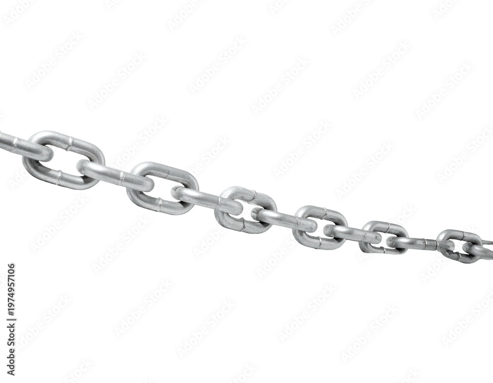Fototapeta premium Interconnected metal links forming a strong, durable chain