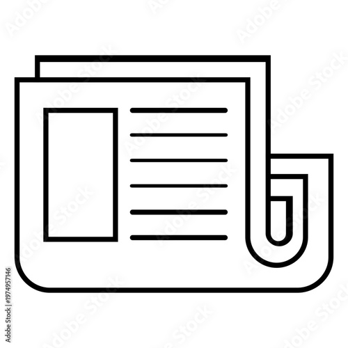 Newspaper article stroke icon news