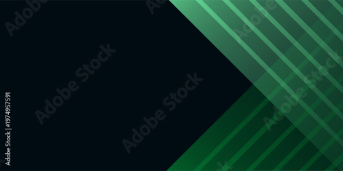 Photos Black modern wide abstract technology background with green glowing high-speed and movement light effect