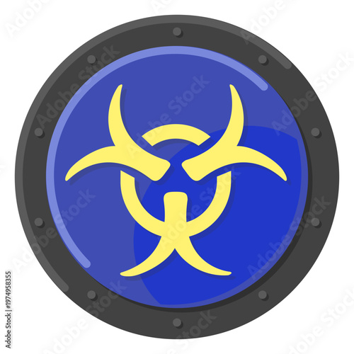 Biohazard warning blue