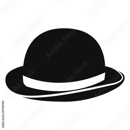 Foto Bowler hat flat icon