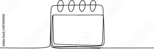 Calendar icon line continuous drawing vector. One line Calendar icon. one line Icon drawing