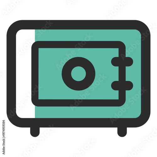 Security safe colored stroke icon