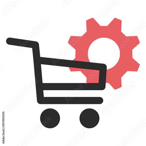 Shopping settings colored stroke icon