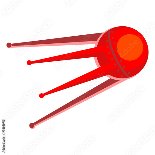 Red alien spacecraft illustration