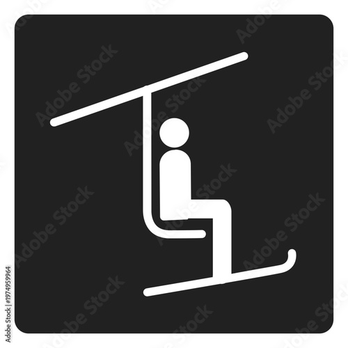 Cable car square icon