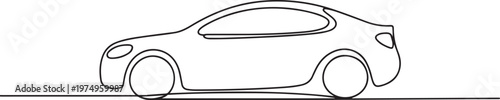 Car icon line continuous drawing vector. One line Car icon vector. one line Icon drawing