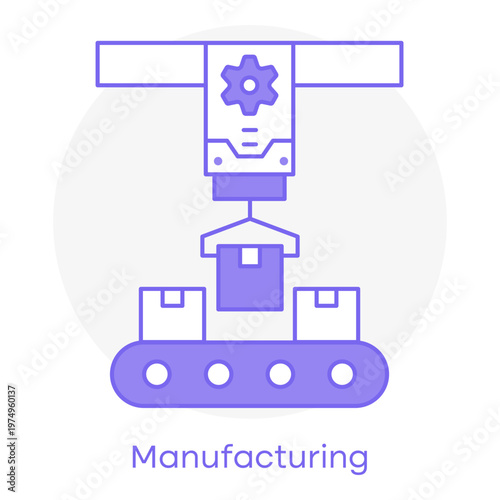 Mechanical Production Arm Line Icon
