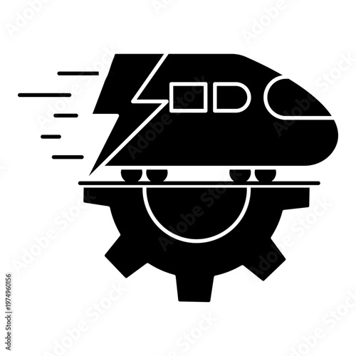 Fast Railway Transport Outline Icon