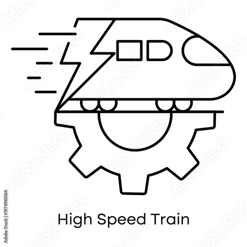 Electric Train Outline Icon
