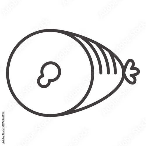 Flat ham stroke icon
