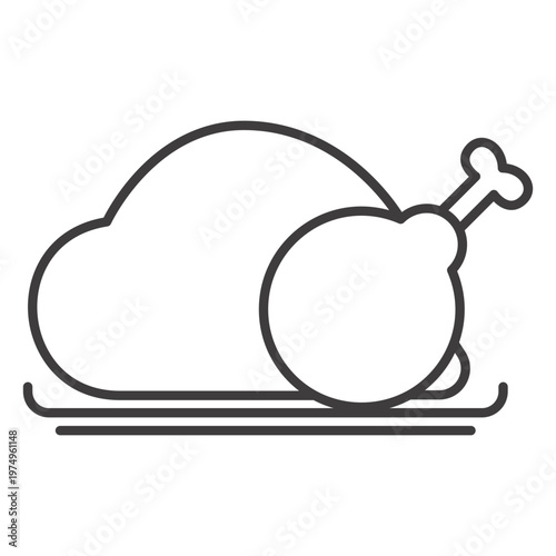 Whole roasted chicken icon