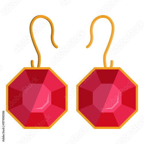 Obraz na plátně Octangon dangle earrings vector