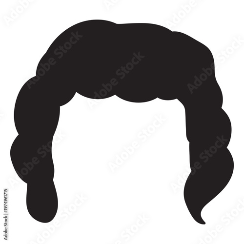 Curly men hair silhouette