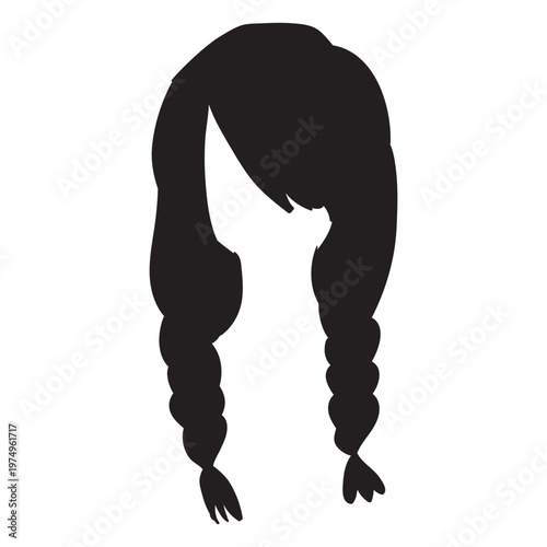 Double french braids hair flat