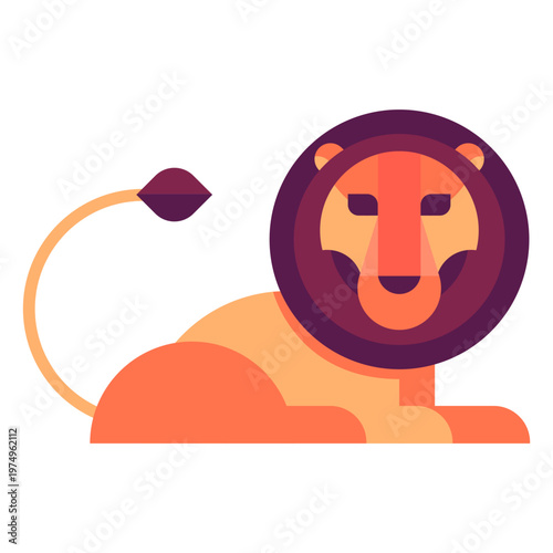 Lion flat illustration