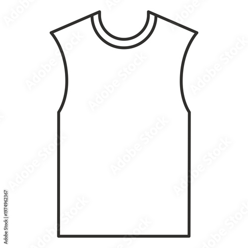 Sleeveless t shirt stroke icon