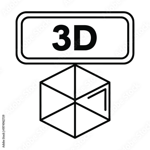 3d sign with cube icon