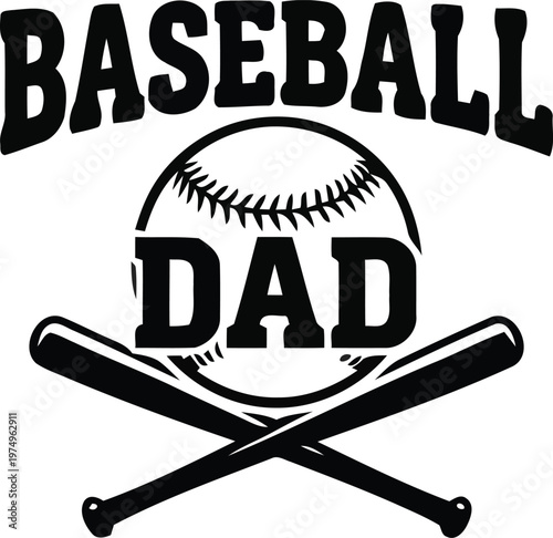 Baseball Dad Father's Day Apparel Design SVG