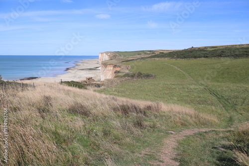 Obraz na plátne GR21, sentier du littoral in Seine-Maritime, Normandie, Normandy