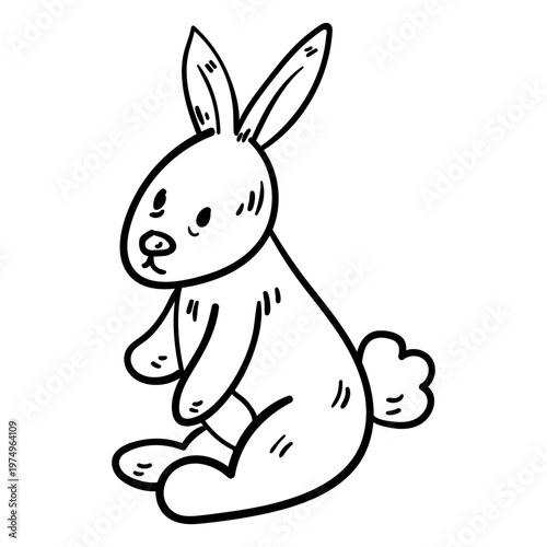 Hand drawn easter bunny illustration