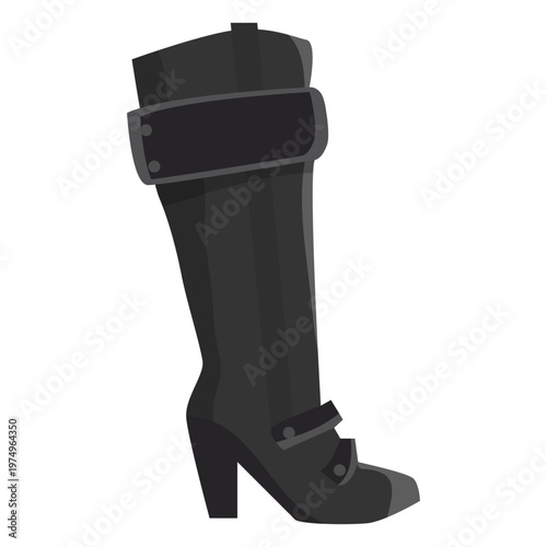 Hessian boot high boot heel flat