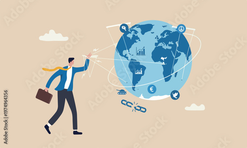 power world peace, political and conspiracy theory concept, anonymous businessman hand with puppet string control the world