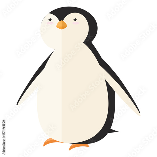 Penguin beak wing fat flat