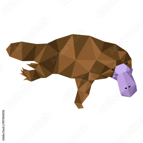 Platypus beak duckbill leg tail low poly