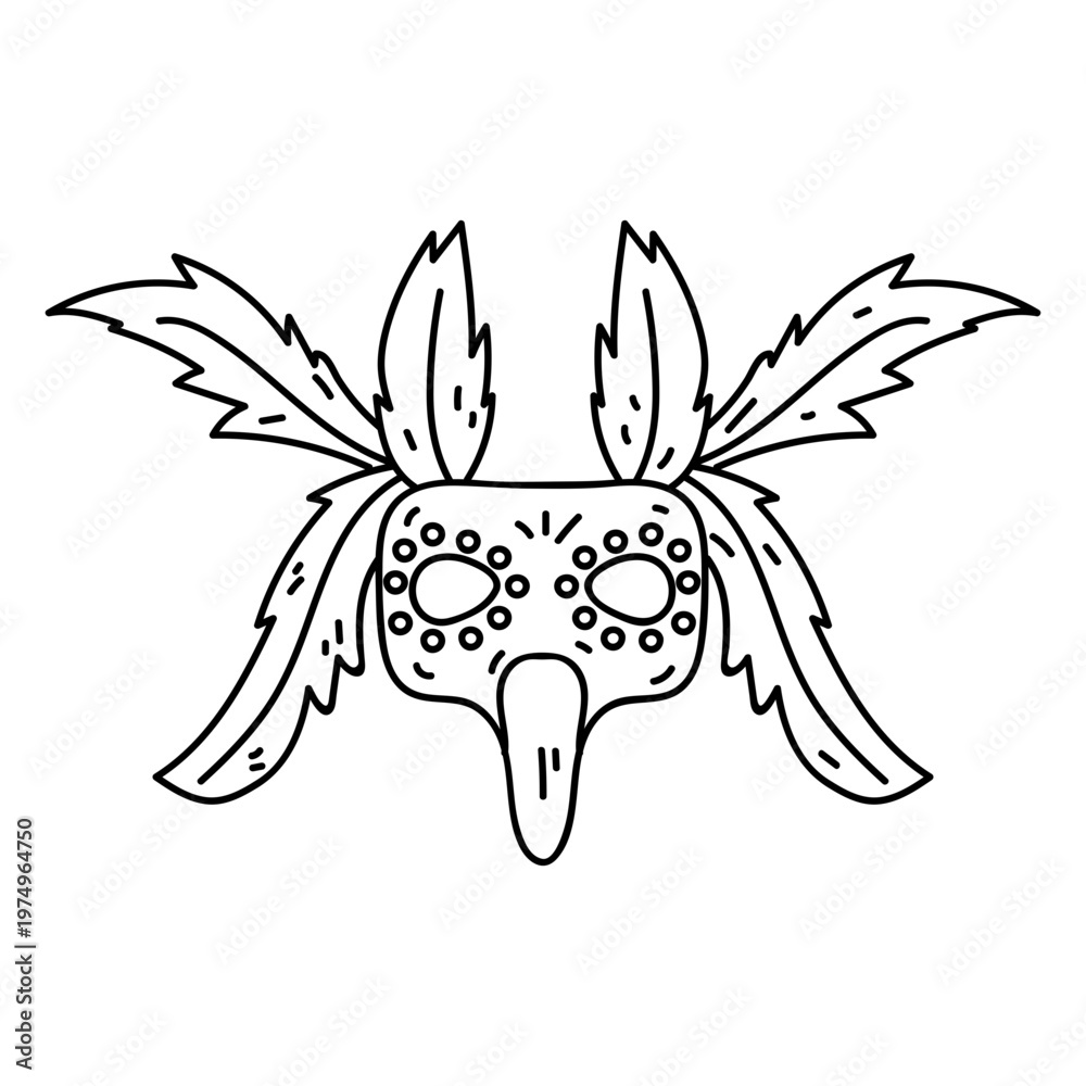 Obraz premium Mask accessory feather stroke