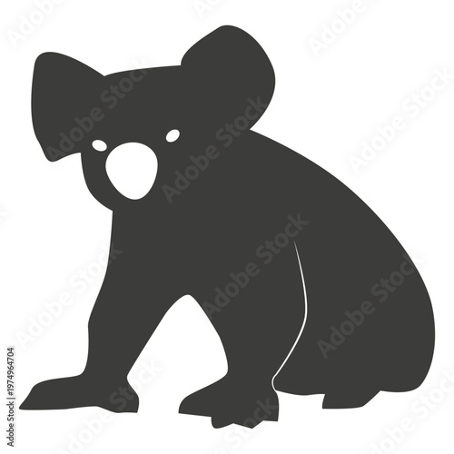 Koala leg ear nose silhouette animal