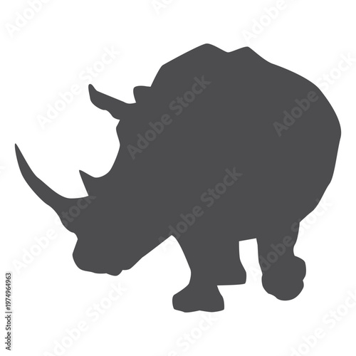Rhino rhinoceros horn fat silhouette