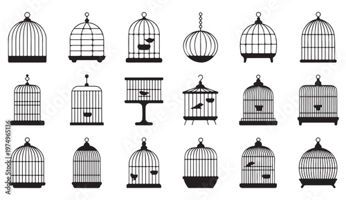 Decorative cage icons pack featuring vintage and elegant designs