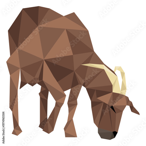 Goat hoof horn low poly