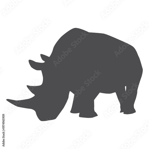 Rhinoceros rhino horn fat silhouette