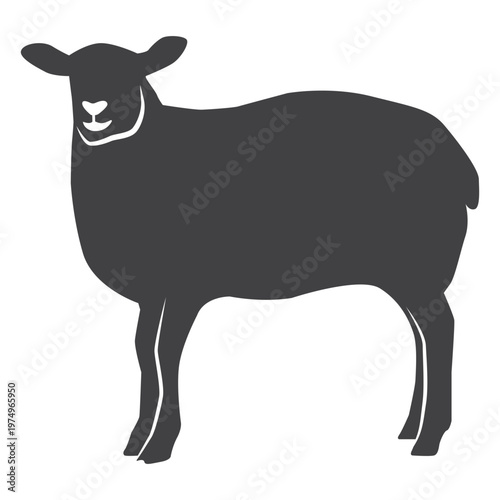 Sheep wool lamb hoof silhouette
