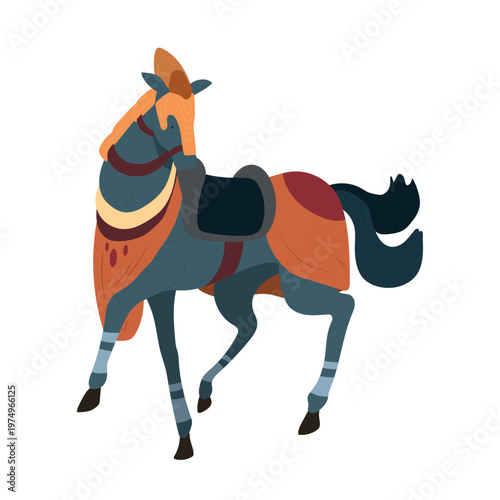 Horse mane bridle hoof illustration