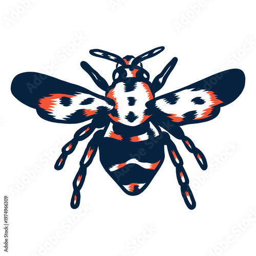 Bee top view duotone