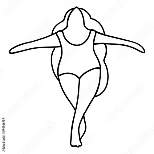 Chubby ballet dancer outline