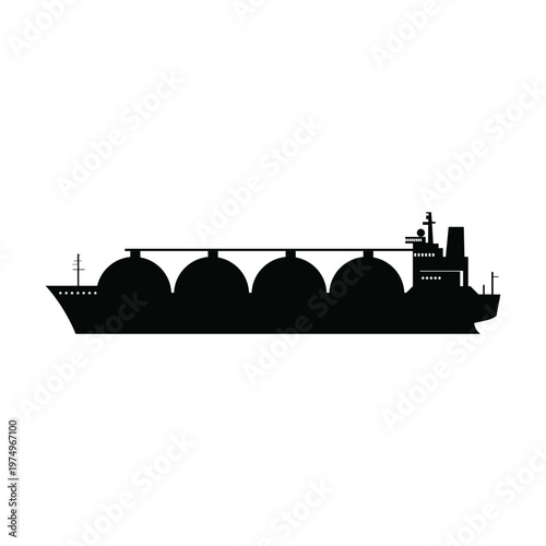 Lng carrier ship silhouette