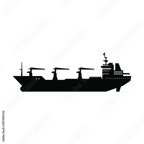 Fotografija Replenishment oiler ship silhouette