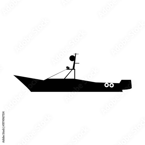 Runabout boat silhouette