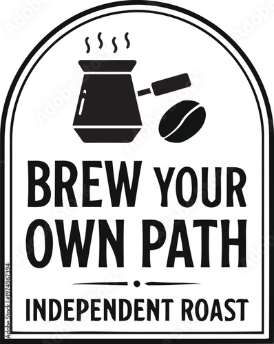 Brew Your Own Path Coffee Mug Design - Independent Roast Pattern