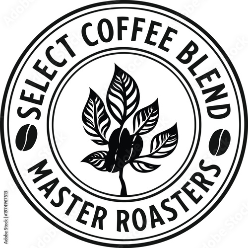 Coffee Bean Sticker - Master Roasters Logo Design