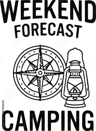 Weekend Camping Forecast Vector Design - Camping Decor Bundle