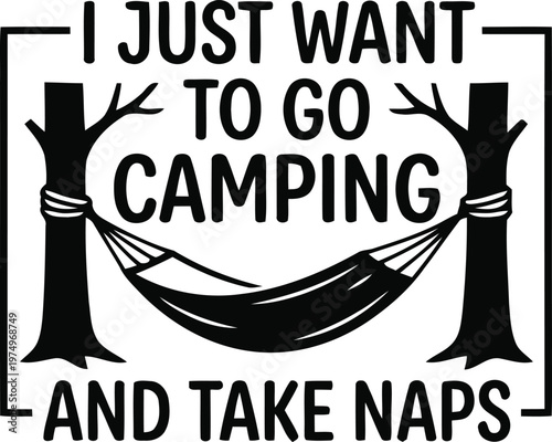 Camping and Naps Simple Line Art Illustration