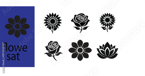  Flower Silhouette Icon sat
